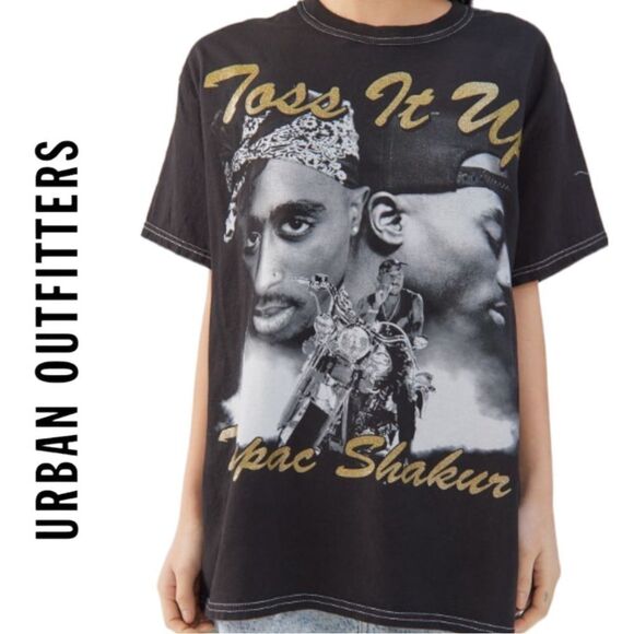 New Tupac Shakur Urban Outfitters UO Toss It Up Shirt T-Shirt Tee S  M - Picture 1 of 3